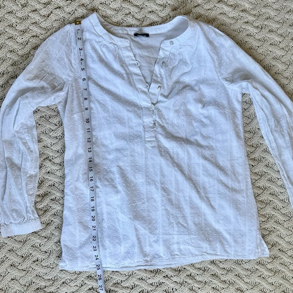 Talbots White Swiss Dot Top Blouse - Picture 1 of 7